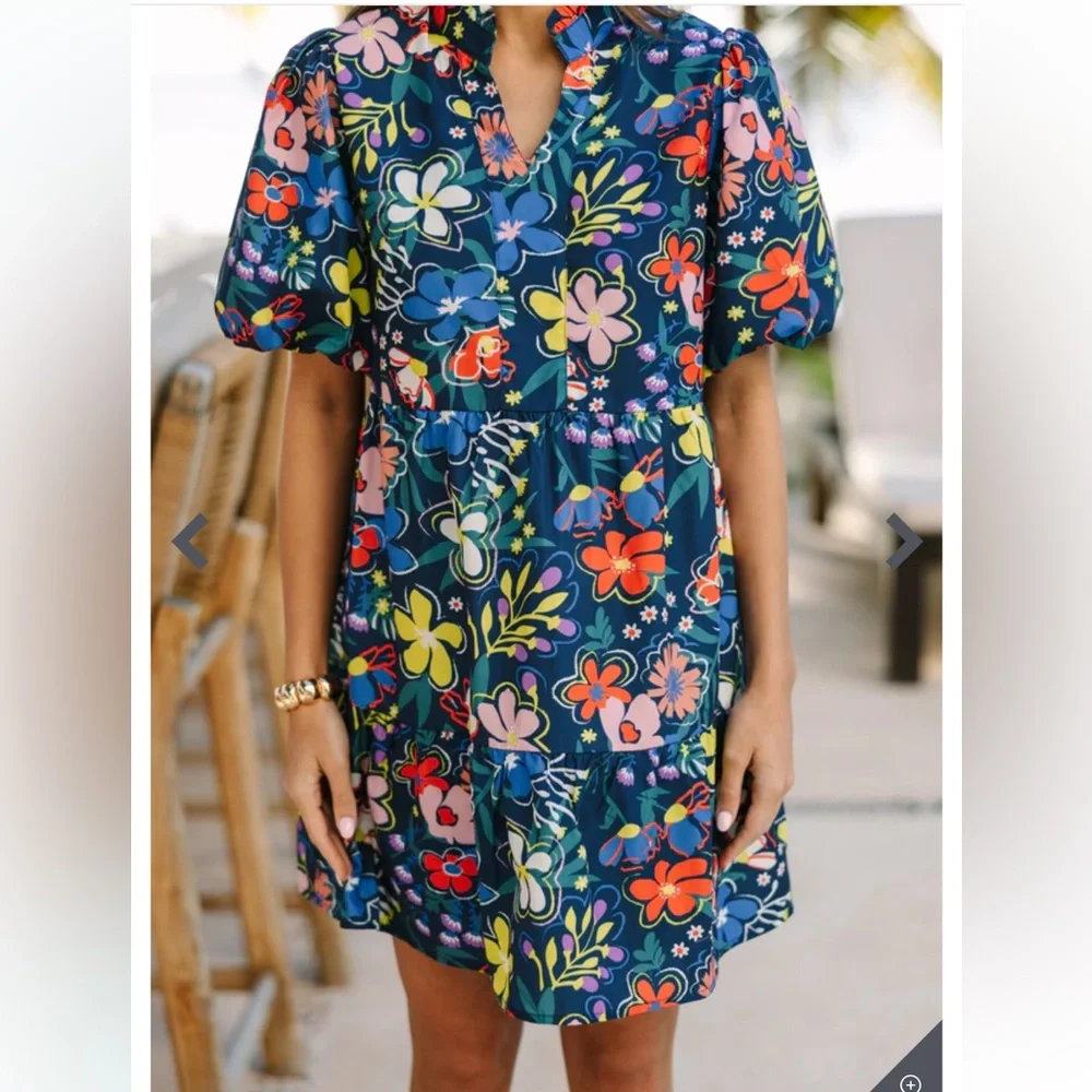 THML Colorful Floral Mini Dress - Picture 3 of 14